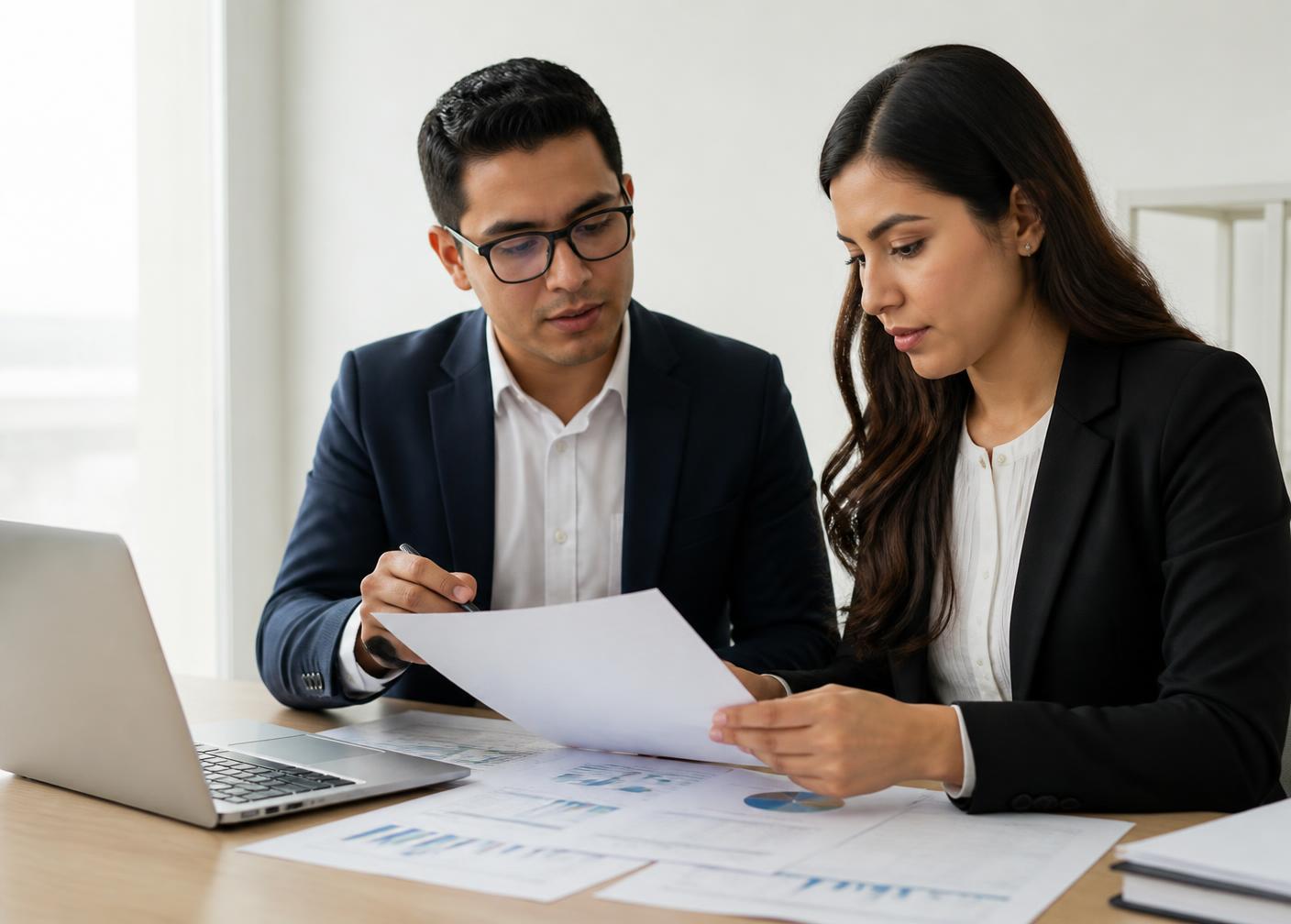 Contadores públicos de XARVEN S.A.S. analizando informes financieros